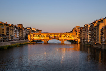Sunset at the Ponte Vechio in Florence
