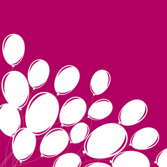 Silhouette of balloons on a dark background.