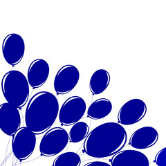 Silhouette of balloons flying into the sky