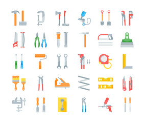 Obraz premium Set Vector Illustration of Building Tools.