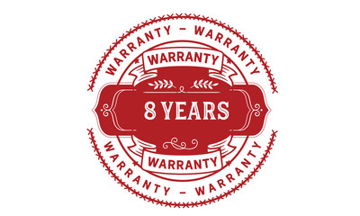 8 years warranty icon stamp