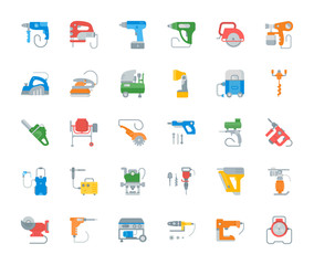 Set Vector Illustration of Electric Tools.