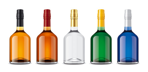 Mockup bottles of alcoholic beverages