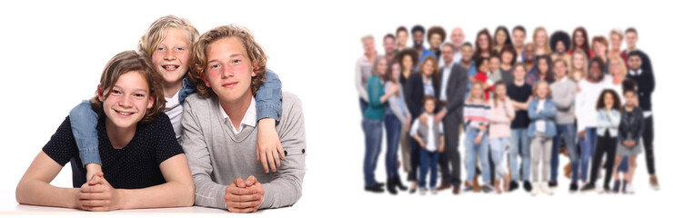 Obraz premium People in the foregound and people in the background