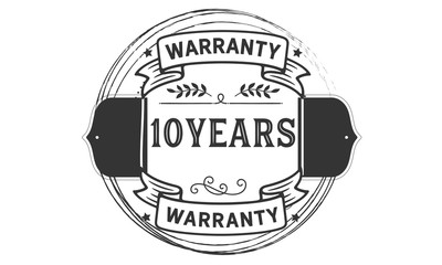 10 years warranty icon stamp