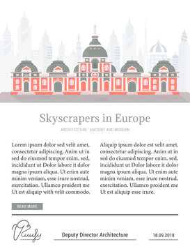 Vector Illustration of Skyscrapers in Europe.