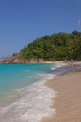 beach, sea, sand, ocean, island, water, tropical, sky, coast, blue, landscape, summer, nature, travel, bay, paradise, holiday, beautiful, vacation, white, cloud, caribbean, sunny, coastline, tourism