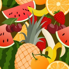 seamless background of summer fruits