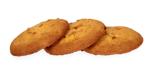 Homemade cookies with orange isolated on white background