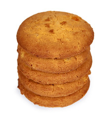 Homemade cookies with orange isolated on white background