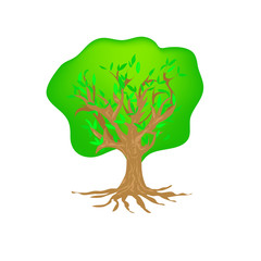 Isolated flat colorful tree  logo