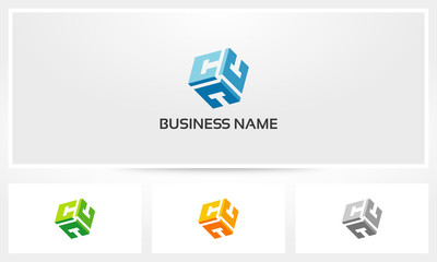Triple Letter C Alphabet Cube Logo