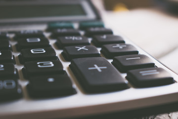 Obraz premium Photo of a large calculator.
