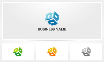 Triple Letter Q Alphabet Cube Logo