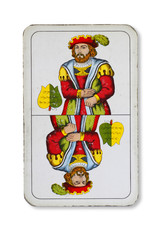 Doppeldeutsche Spielkarte _ Laub _ Bube _ Fürst