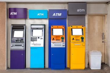 Colorful of ATM machine bank for customer