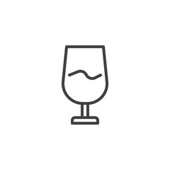 Wine glass outline icon. linear style sign for mobile concept and web design. Glass of wine simple line vector icon. Symbol, logo illustration. Pixel perfect vector graphics