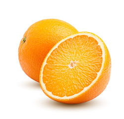 orange isolated on white background, clipping path, full depth of field