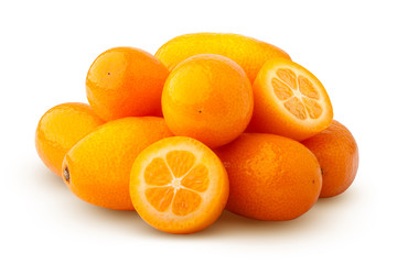 kumquat isolated on white background, clipping path, full depth of field