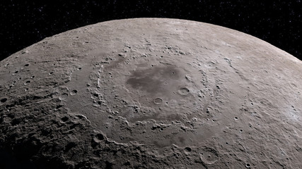 Naklejka premium Craters in the surface of the Moon. Elements of this image furnished by NASA's Scientific Visualization Studio.
