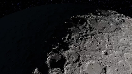 Foto op Canvas Kraters in het oppervlak van de maan. Elementen van deze afbeelding geleverd door NASA& 39 s Scientific Visualization Studio. © elroce