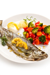 Fish dish - roasted trout with vegetables