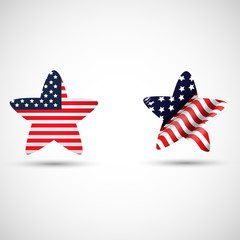 American Independence Day background with star in national flag