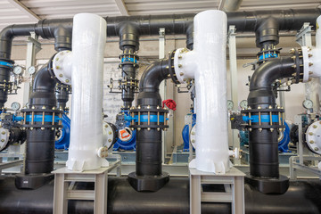 Water purification filter equipment in industrial plant