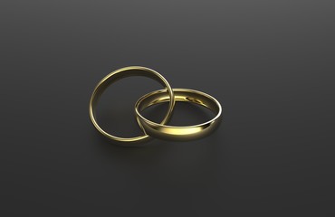 wedding rings 3d render	