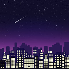 Naklejka premium Night city landscape