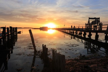 romantischer Sonnenuntergang in Wackerballig