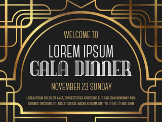 Luxury vintage frame art deco style