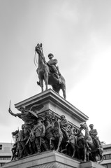 Equestrian statue of Russian tzar Alexander II Liberator at Sofia, Bulgaria. a monument in honor of...