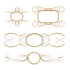 Vector calligraphy frames set