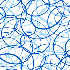 Abstract tangled scribbles vector seamless pattern