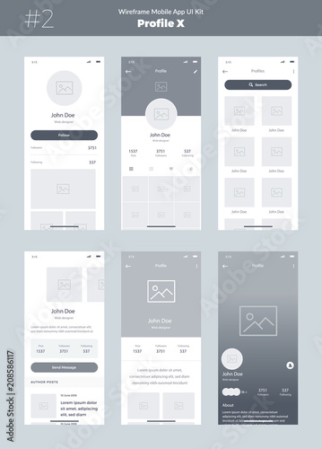 mobile app ui ux design new profile screens - free followers app home