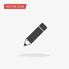 Pencil Icon in trendy flat style isolated on grey background. Edit symbol for your web design, logo, UI. Vector illustration, EPS10.