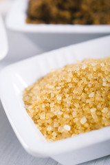 sugar variation on white wood table background