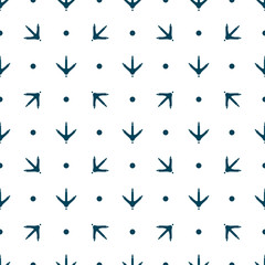 Chicken footprint seamless pattern for the fabric, wallpaper, background.