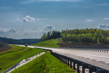 Highway in the springtime