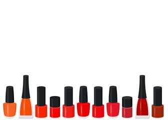 Vector illustration set of a color nail polish.