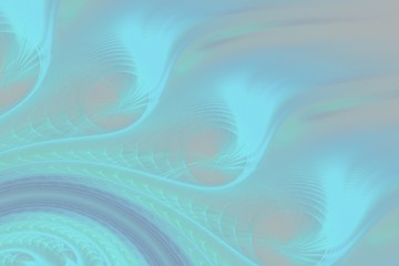 Weiche Formen - Leuchtend bunt - Fraktal als Hintergrundgrafik - Hellblau