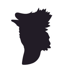 dog portrait silhouette, vector