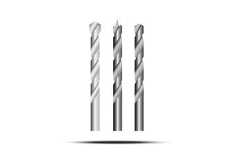 Metal drill bit screw driver kit. Industrial and home workshop tool kit. Vector EPS10