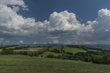 Fototapeta na wymiar Krkonose mountains between Jablonec and Vysoke nad Jizerou towns