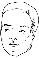 vector sketch of a beautiful man profile