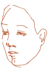 vector sketch of a beautiful man profile
