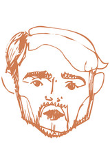  sketch for a portrait of a handsome man with a beard