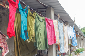 Dhobi Gana is a well known open air laundromat in Chennai India. The washers, locally known as Dhobis, work in the open to wash the clothes from chennai's hotels and hospitals.