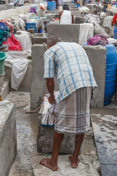 Dhobi Gana is a well known open air laundromat in Chennai India. The washers, locally known as Dhobis, work in the open to wash the clothes from chennai's hotels and hospitals.